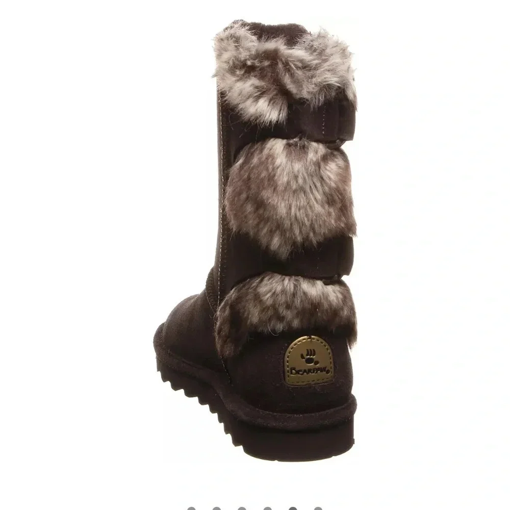 BEARPAW Women's Size 7 Eloise Boots Chocolate Brown NWT Snow Wool Lining